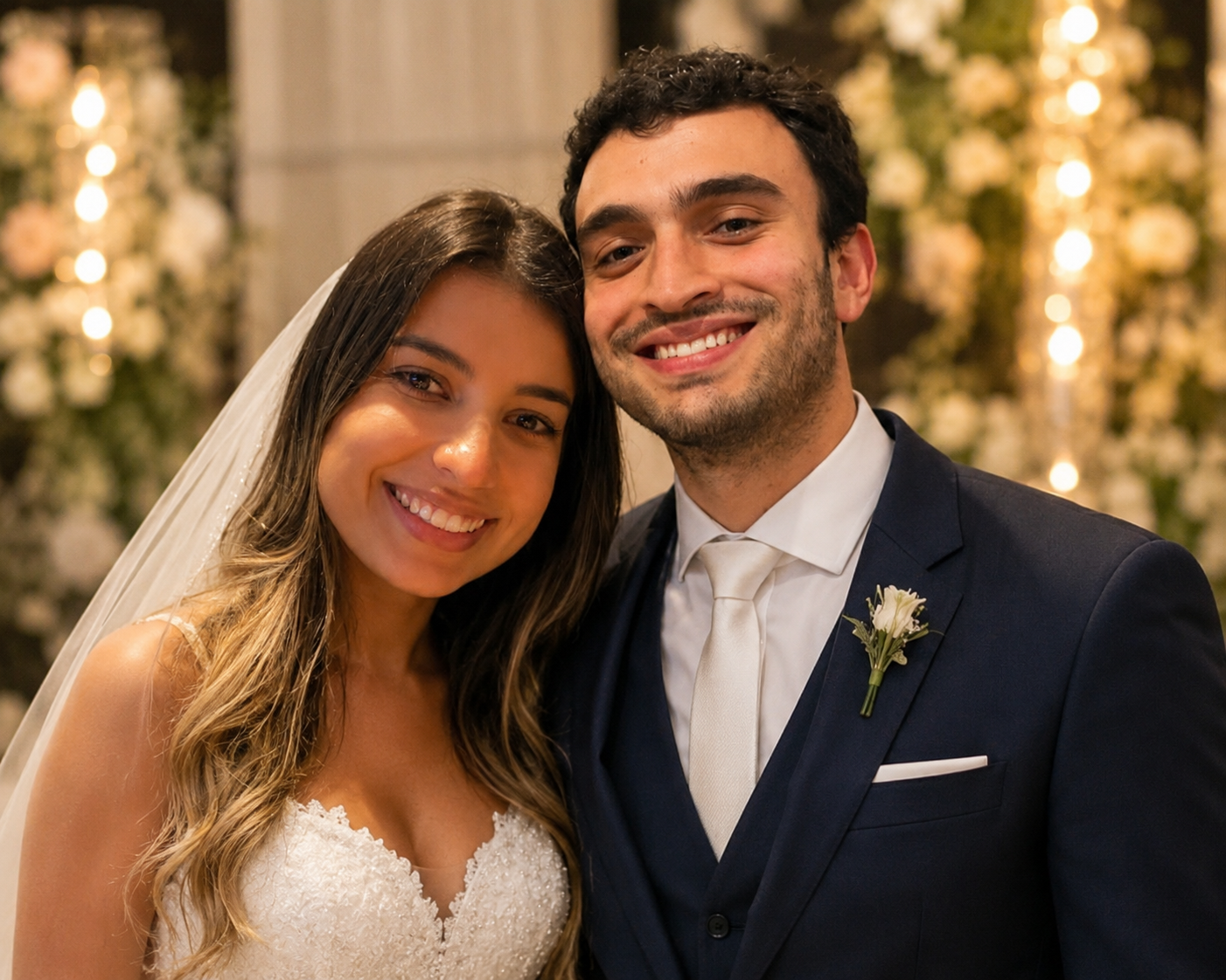 João e Fernanda no dia do casamento